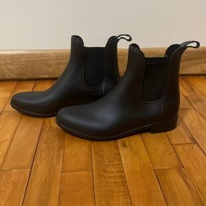Matte black boots